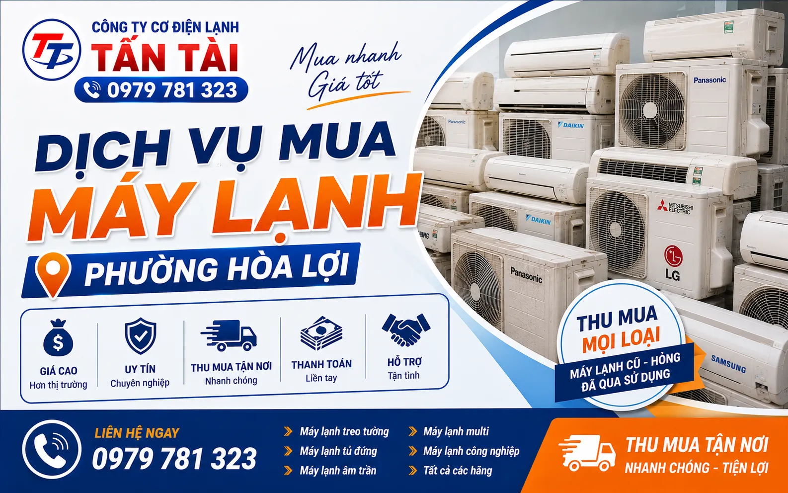 Dịch vụ mua máy lạnh phường Hòa Lợi