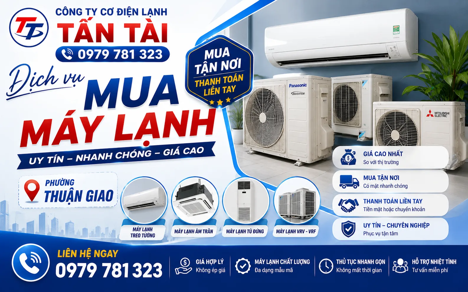 Dịch vụ mua máy lạnh phường Thuận Giao