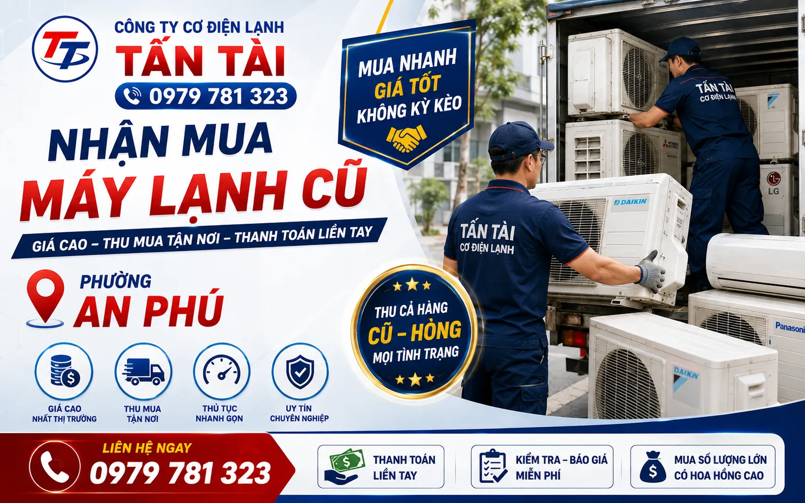 Nhận mua máy lạnh cũ phường An Phú