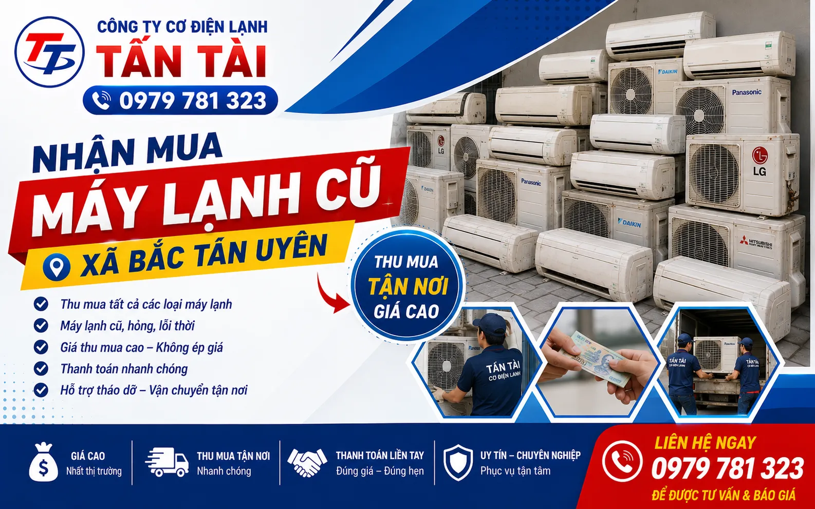 Nhận mua máy lạnh cũ xã Bắc Tân Uyên