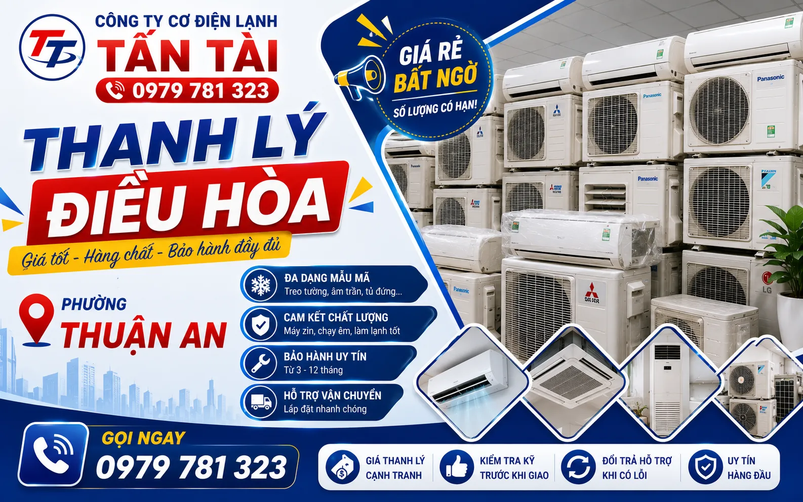 Thanh lý điều hòa phường Thuận An