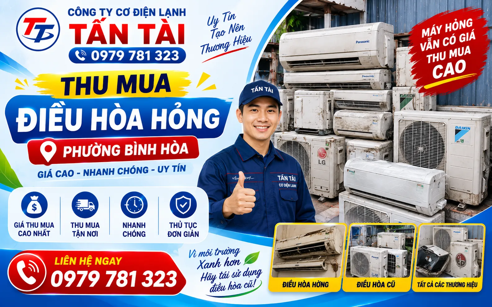 Thu mua điều hòa hỏng phường Bình Hòa